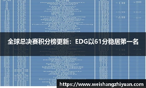 全球总决赛积分榜更新：EDG以61分稳居第一名